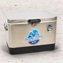Tommy Bahama Camping Coolers|Beach Coolers-54 Quart Portable Stainless Cooler