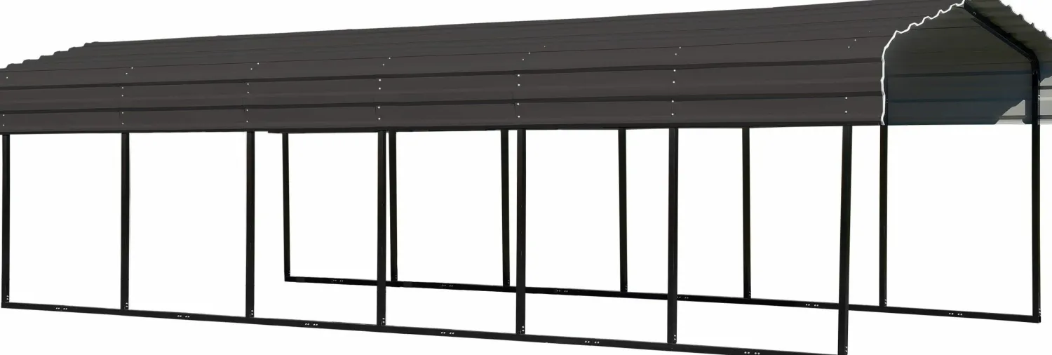 Arrow Auto-10 x 29 x 7 ft Charcoal Carport
