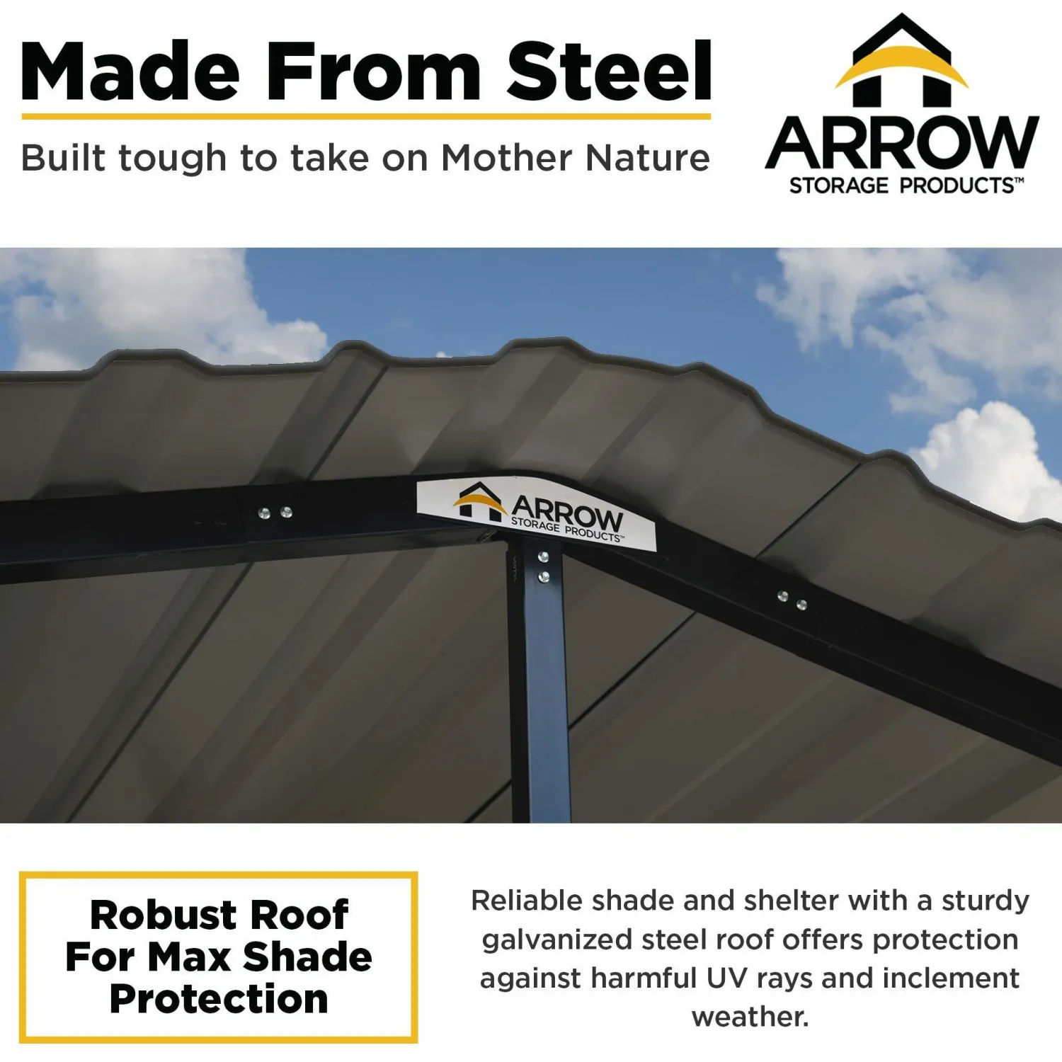 Arrow Auto-10 x 29 x 7 ft Charcoal Carport