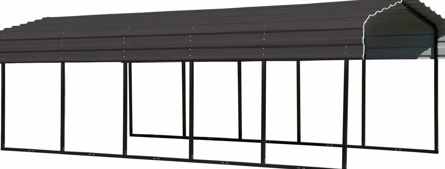 Arrow Auto-10 x 24 x 7 ft Charcoal Carport