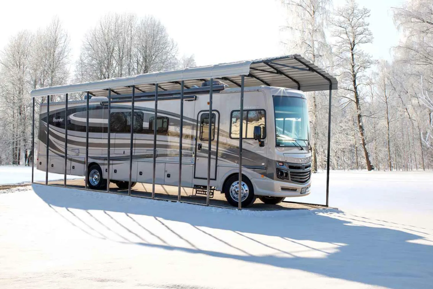 Arrow Rv|Vans-14 x 38 x 14 ft Charcoal RV Carport