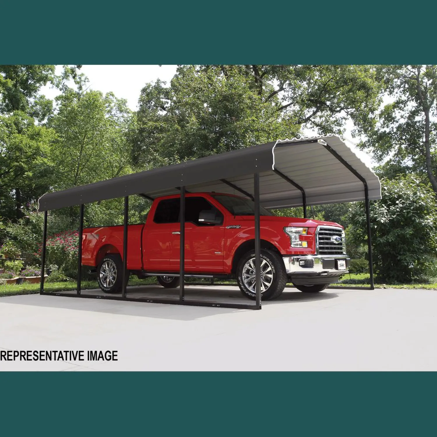 Arrow Auto-10 x 20 x 7 ft Charcoal Carport