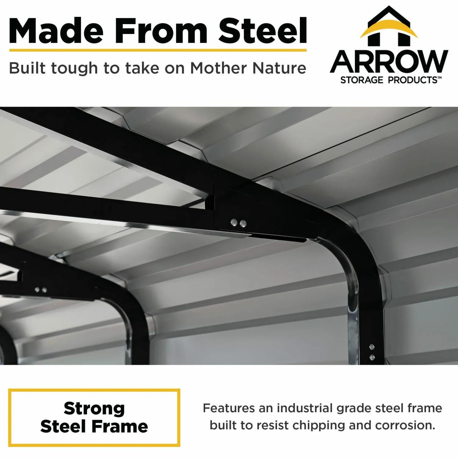 Arrow Auto-10 x 20 x 7 ft Charcoal Carport
