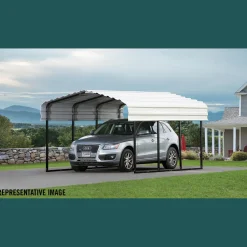 Arrow Auto-10 x 24 x 7 ft Eggshell Carport