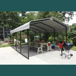 Arrow Truck/Suv|Auto-12 x 20 x 7 ft Eggshell Carport