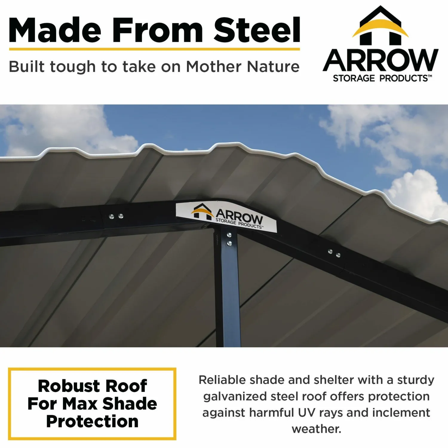 Arrow Truck/Suv|Auto-20 x 20 x 7 ft Eggshell Carport