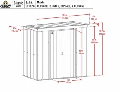 Arrow Metal Sheds-6 x 4 x 6 ft Green Shed