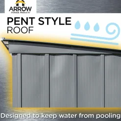 Arrow Metal Sheds-6 x 4 x 6 ft Grey Shed