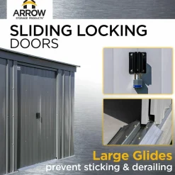 Arrow Metal Sheds-6 x 4 x 6 ft Light Grey Shed