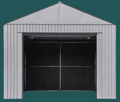 Arrow Metal Sheds-Aspen 12x10 ft. Cool Grey Metal Shed