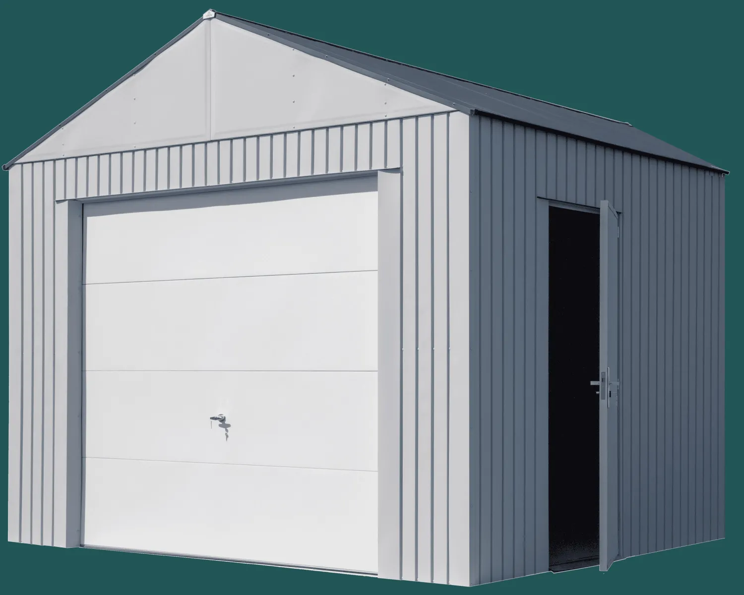 Arrow Metal Sheds-Aspen 12x10 ft. Cool Grey Metal Shed