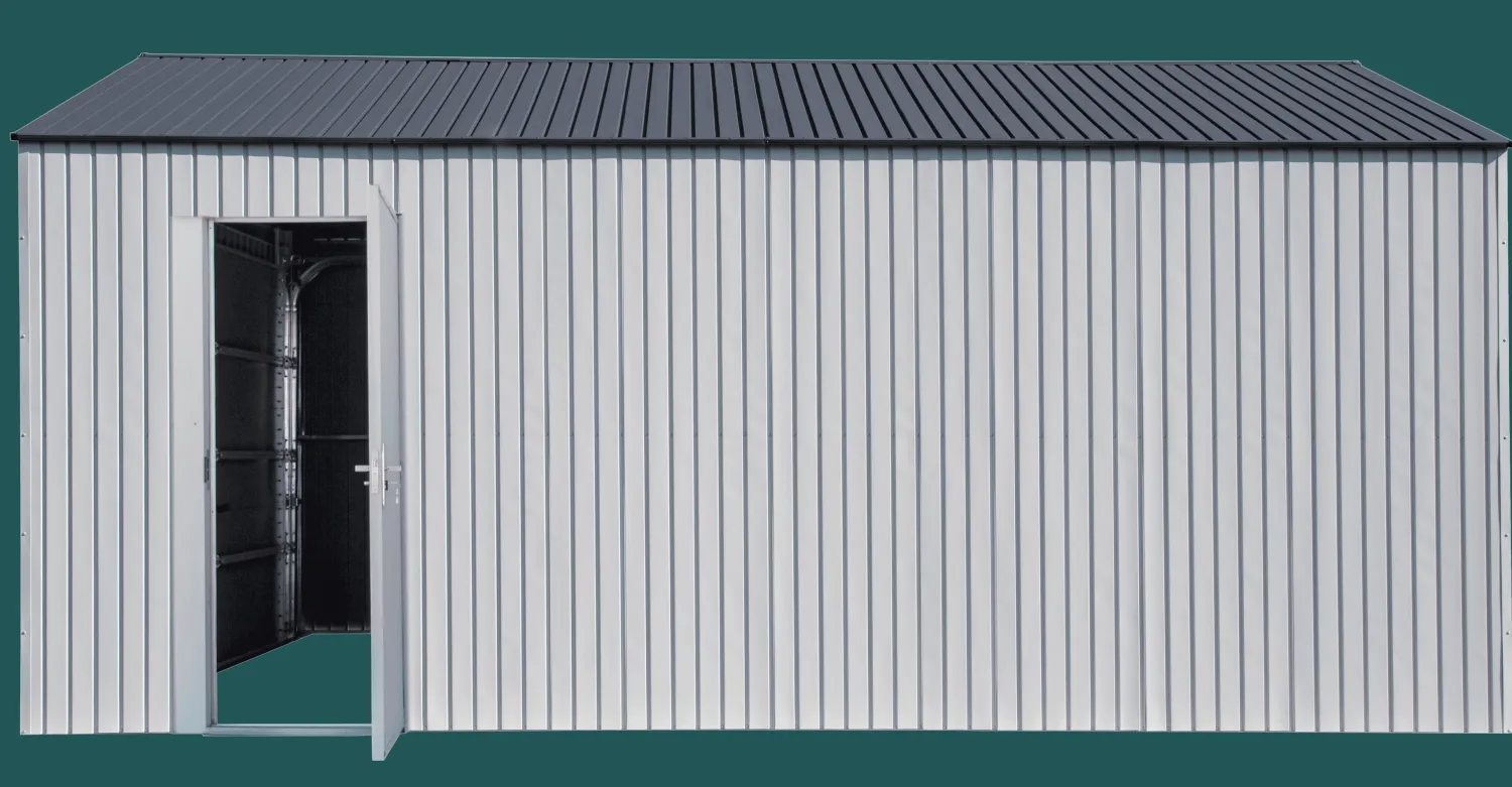 Arrow Metal Sheds-Aspen 12x20 ft. Cool Grey Metal Shed