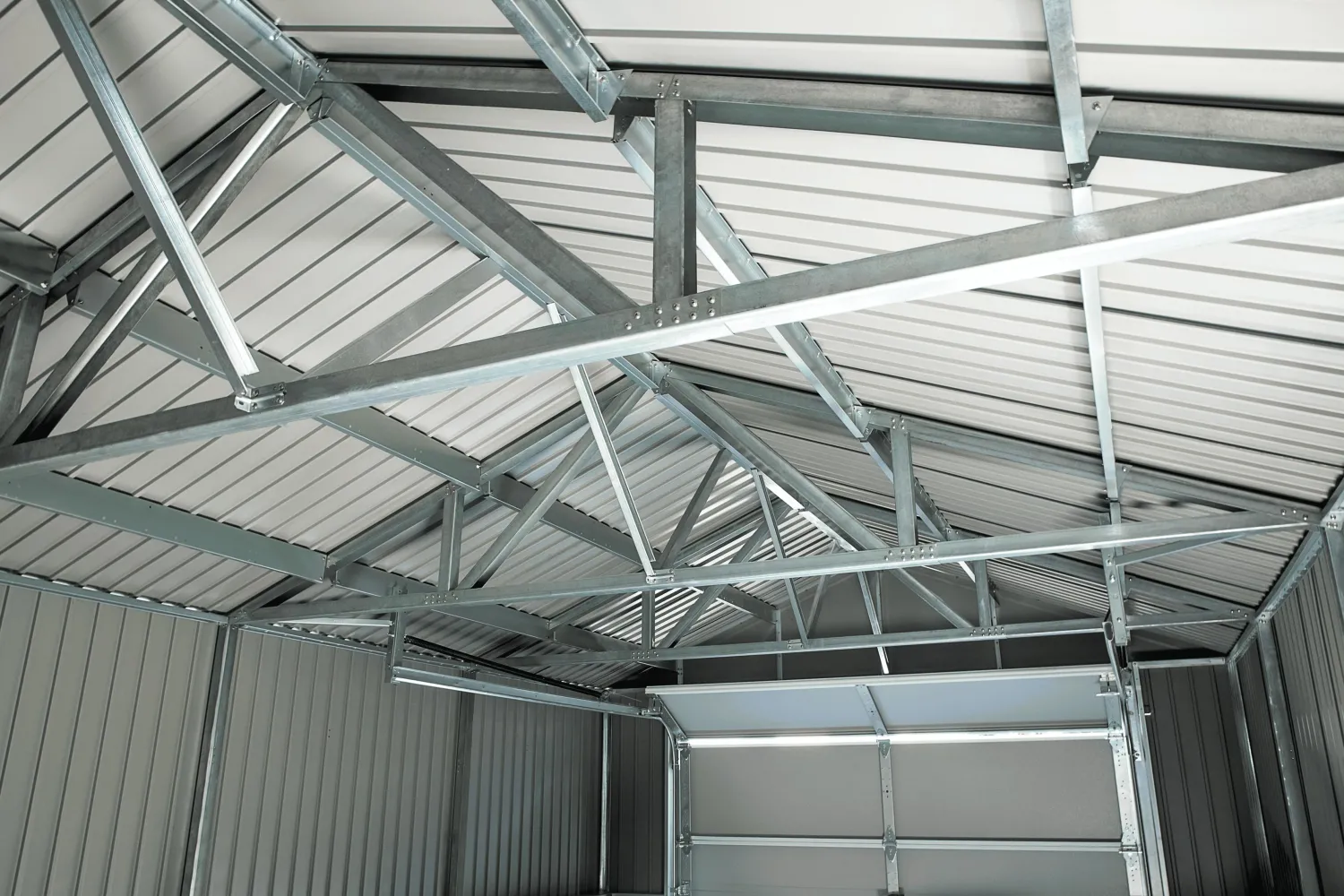 Arrow Metal Sheds-Aspen 12x20 ft. Cool Grey Metal Shed