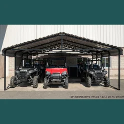 Arrow Truck/Suv|Auto-Carport, 20 ft. x 38 ft. x 7 ft. Eggshell
