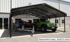Arrow Truck/Suv|Auto-Carport, 20 ft. x 33 ft. x 7 ft. Eggshell