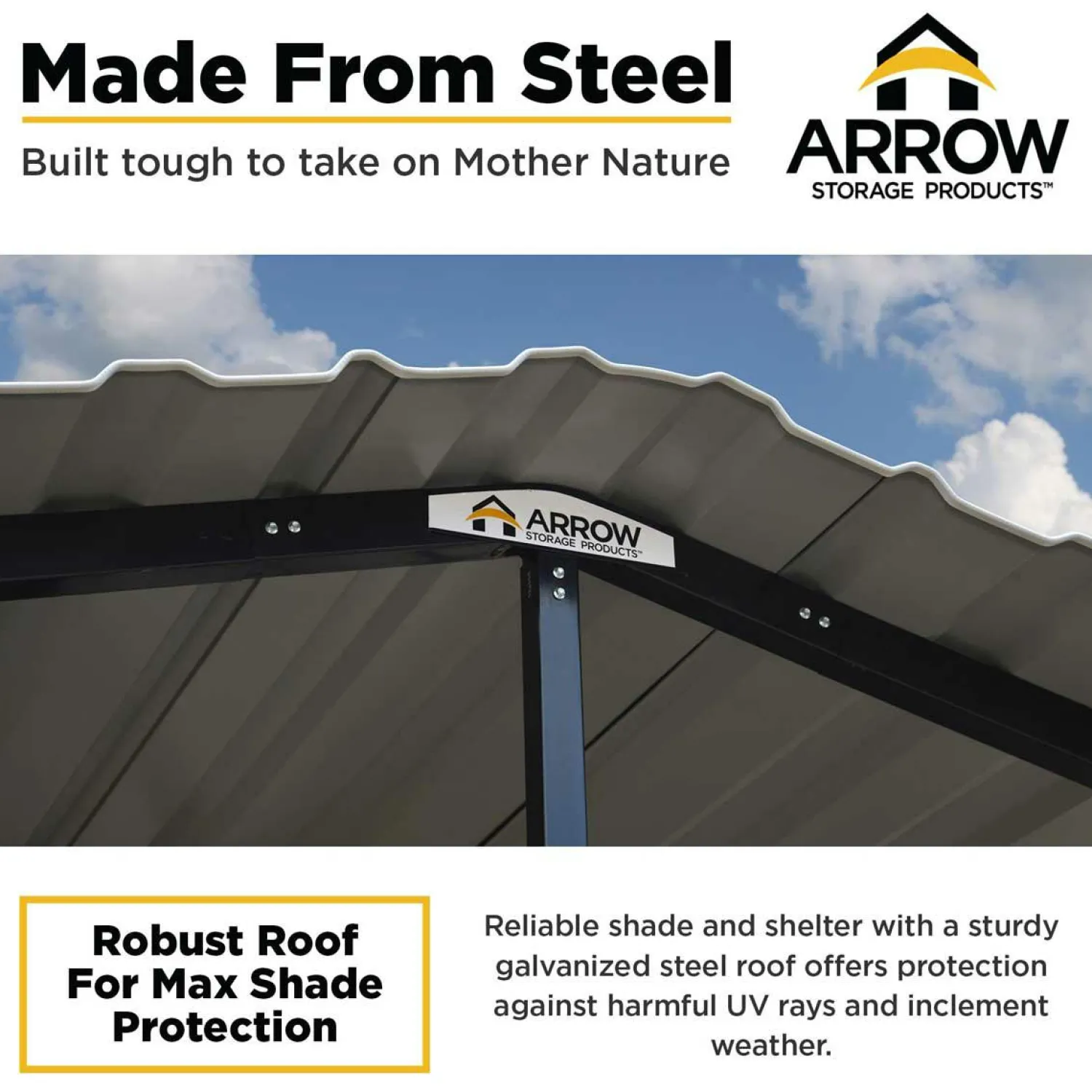 Arrow Truck/Suv|Auto-Carport, 20 ft. x 33 ft. x 7 ft. Eggshell
