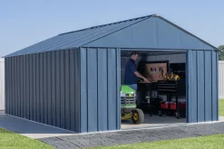 Arrow Metal Sheds-Classic 12 x 17 x 8 ft Blue Grey Steel Storage Shed