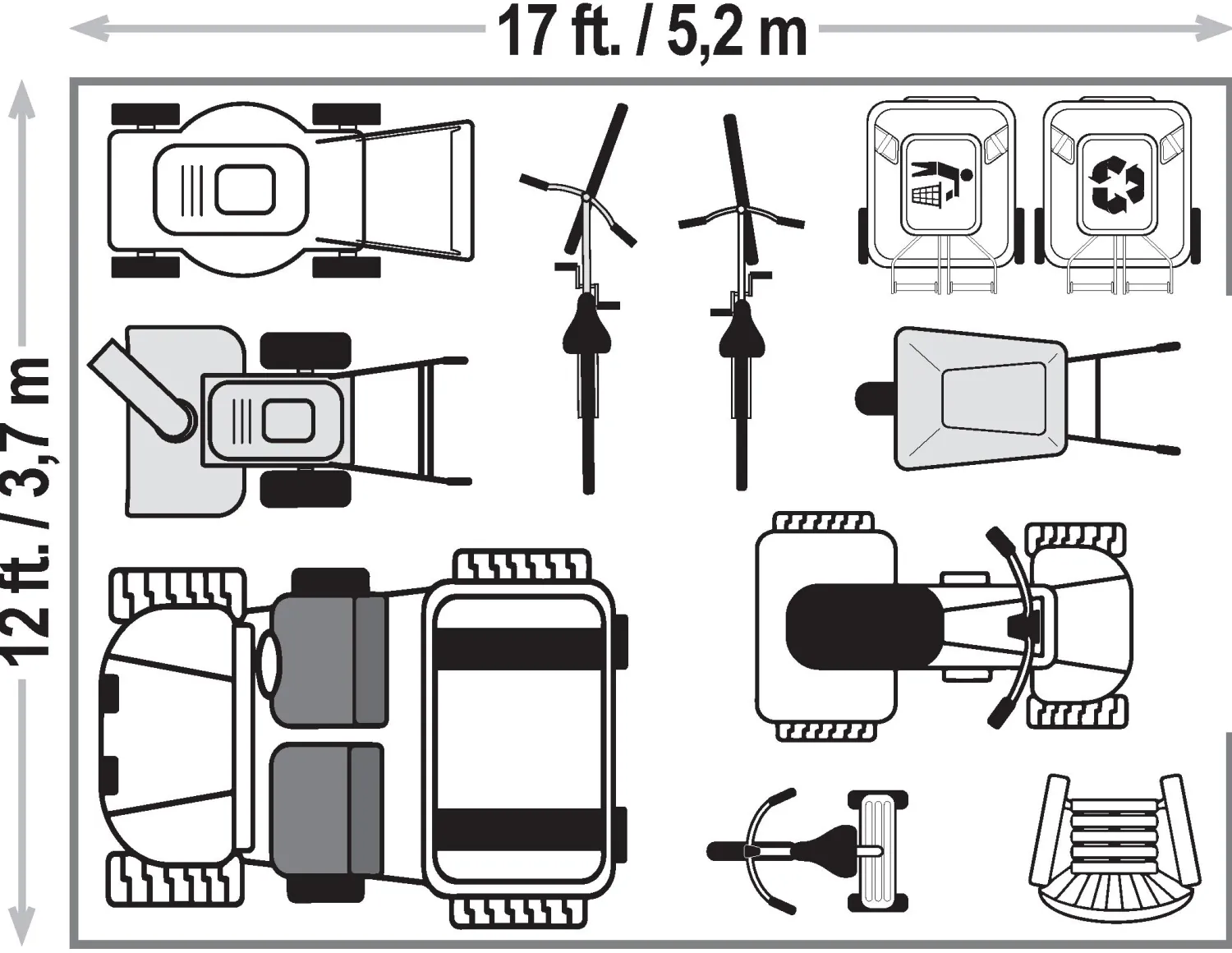 Arrow Metal Sheds-Classic 12 x 17 x 8 ft Blue Grey Steel Storage Shed