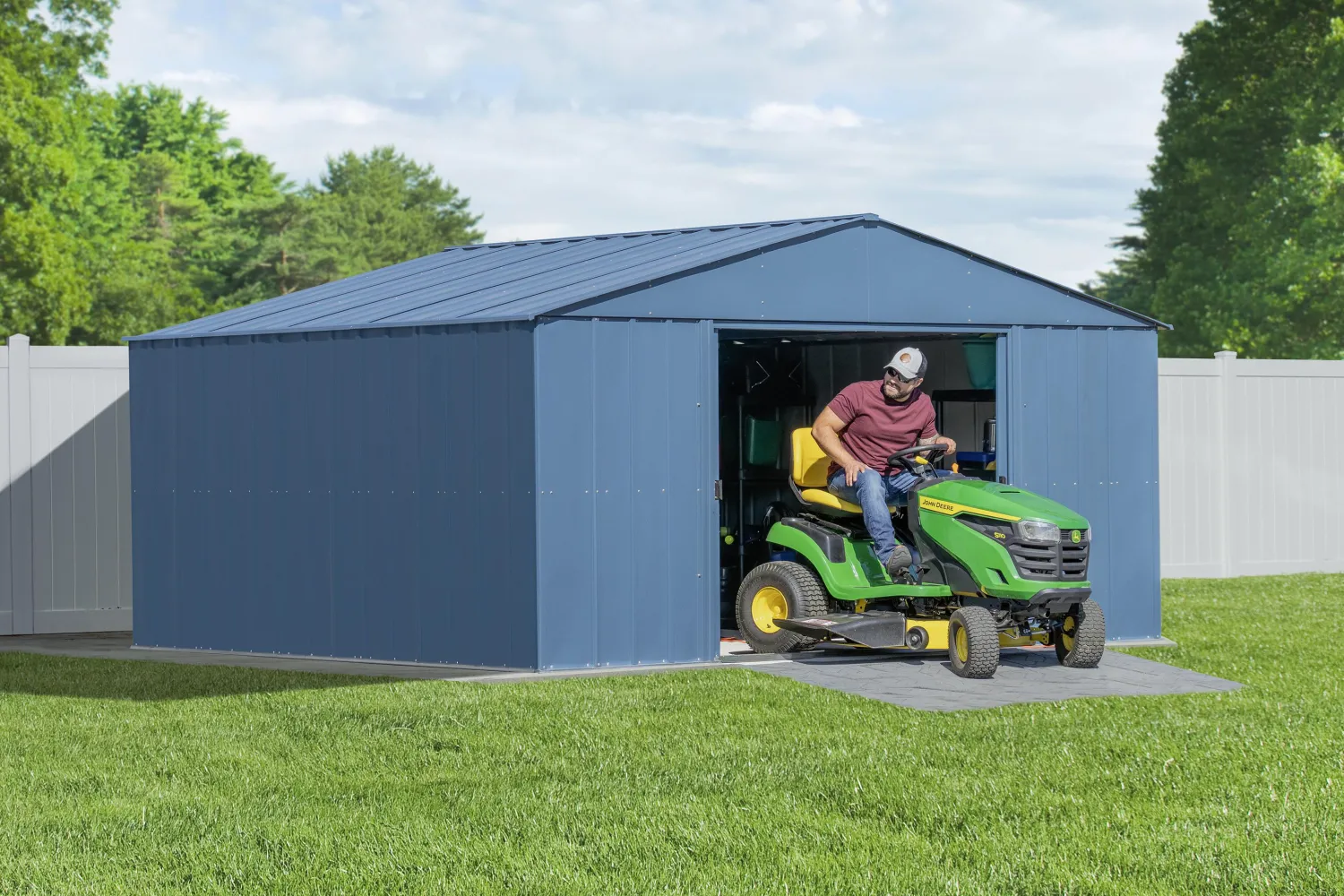 Arrow Metal Sheds-Classic 14 x 12 x 7 ft Blue Grey Steel Storage Shed