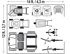 Arrow Metal Sheds-Classic 12 x 14 x 8 ft Blue Grey Steel Storage Shed