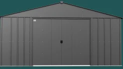 Arrow Metal Sheds-Classic 14 x 14 x 7 ft Charcoal Steel Storage Shed