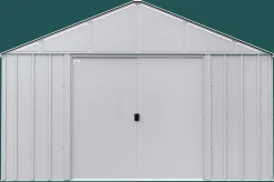 Arrow Metal Sheds-Classic 12 x 12 x 8 ft Flute Grey Steel Storage Shed