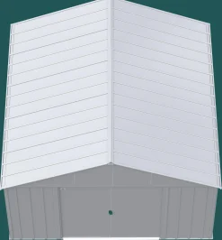 Arrow Metal Sheds-Classic 12 x 12 x 8 ft Flute Grey Steel Storage Shed