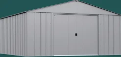 Arrow Metal Sheds-Classic 14 x 14 x 7 ft Flute Grey Steel Storage Shed