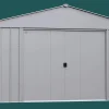 Arrow Metal Sheds-Classic 14 x 12 x 7 ft Flute Grey Steel Storage Shed