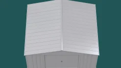 Arrow Metal Sheds-Classic 14 x 12 x 7 ft Flute Grey Steel Storage Shed