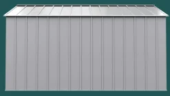 Arrow Metal Sheds-Classic 14 x 12 x 7 ft Flute Grey Steel Storage Shed