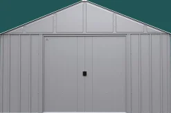 Arrow Metal Sheds-Classic 12 x 17 x 8 ft Flute Grey Steel Storage Shed