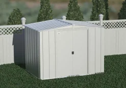 Arrow Metal Sheds-Classic Steel Storage Shed, Flute Grey