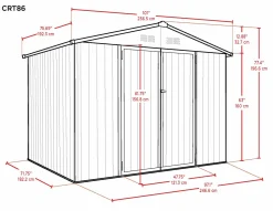 Arrow Metal Sheds-Cover-It® 8x6 Steel Storage Shed - Brown