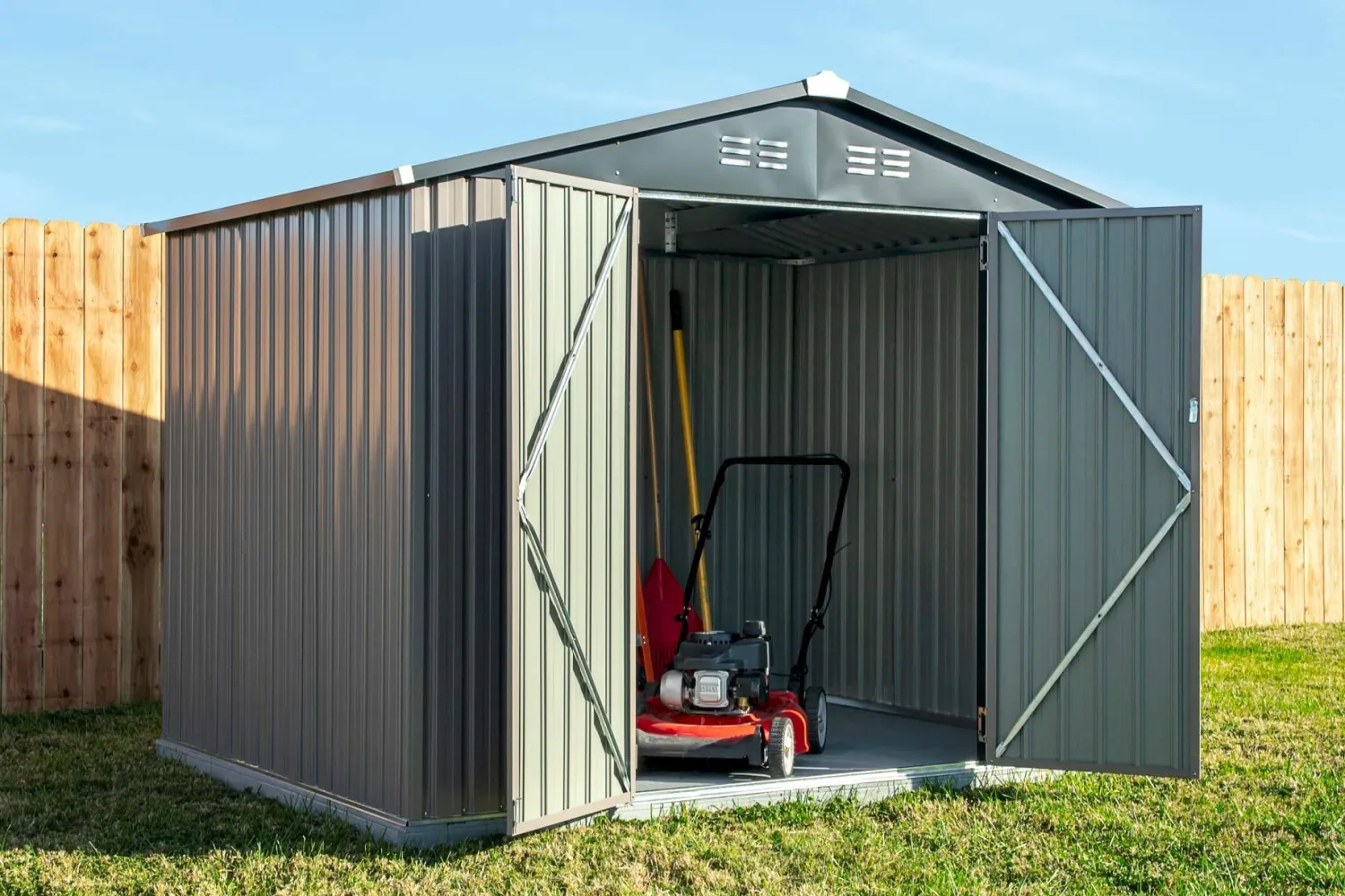 Arrow Metal Sheds-Cover-It® 8x6 Steel Storage Shed - Brown