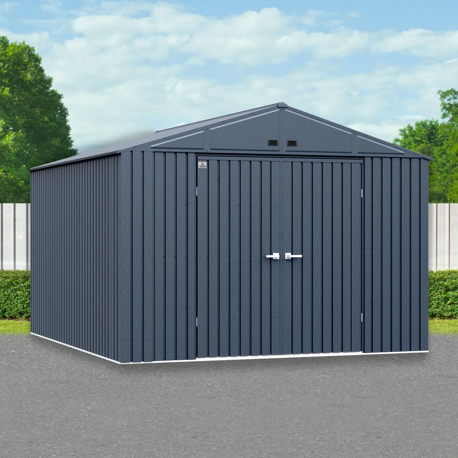 Arrow Metal Sheds-Elite 8 x 6 x 8 ft Anthracite Steel Storage Shed