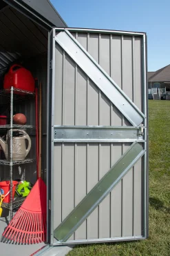 Arrow Metal Sheds-Elite 8 x 6 x 8 ft Anthracite Steel Storage Shed