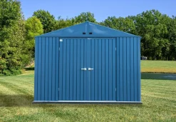 Arrow Metal Sheds-Elite 10 x 14 x 8 ft Blue Grey Steel Storage Shed