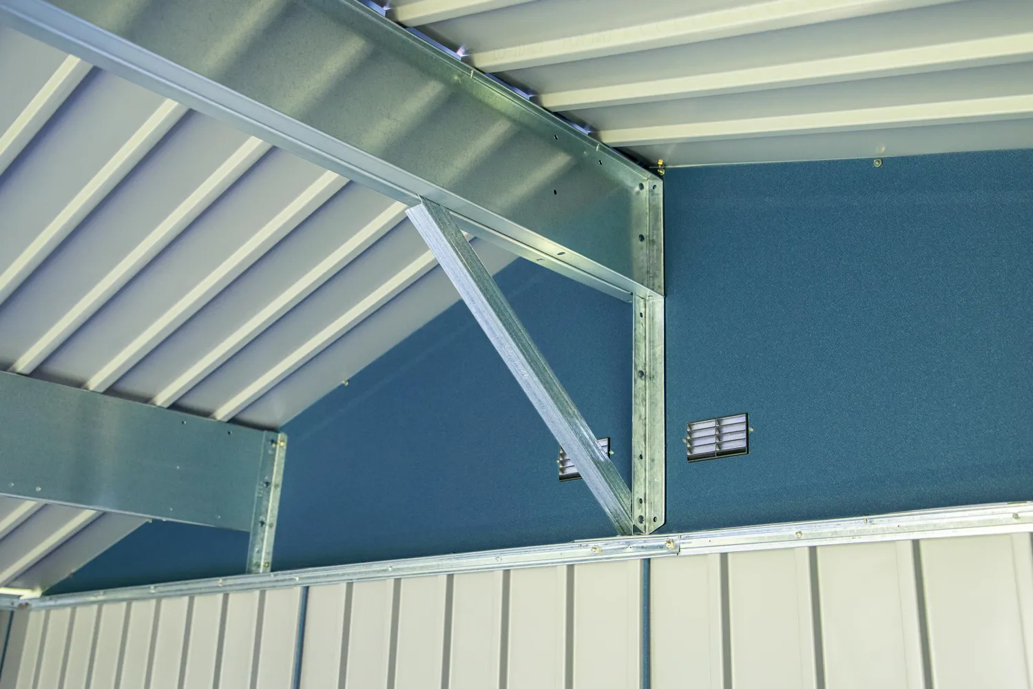 Arrow Metal Sheds-Elite 10 x 14 x 8 ft Blue Grey Steel Storage Shed