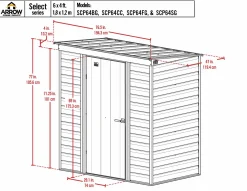 Arrow Metal Sheds-Select 6 x 4 x 6 ft Green Shed