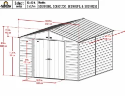 Arrow Metal Sheds-Select 10 x 12 x 8 ft Green Shed