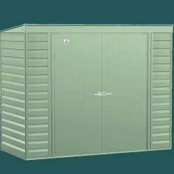 Arrow Garden Sheds|Metal Sheds-Select Steel Storage Shed, Pent, Sage Green