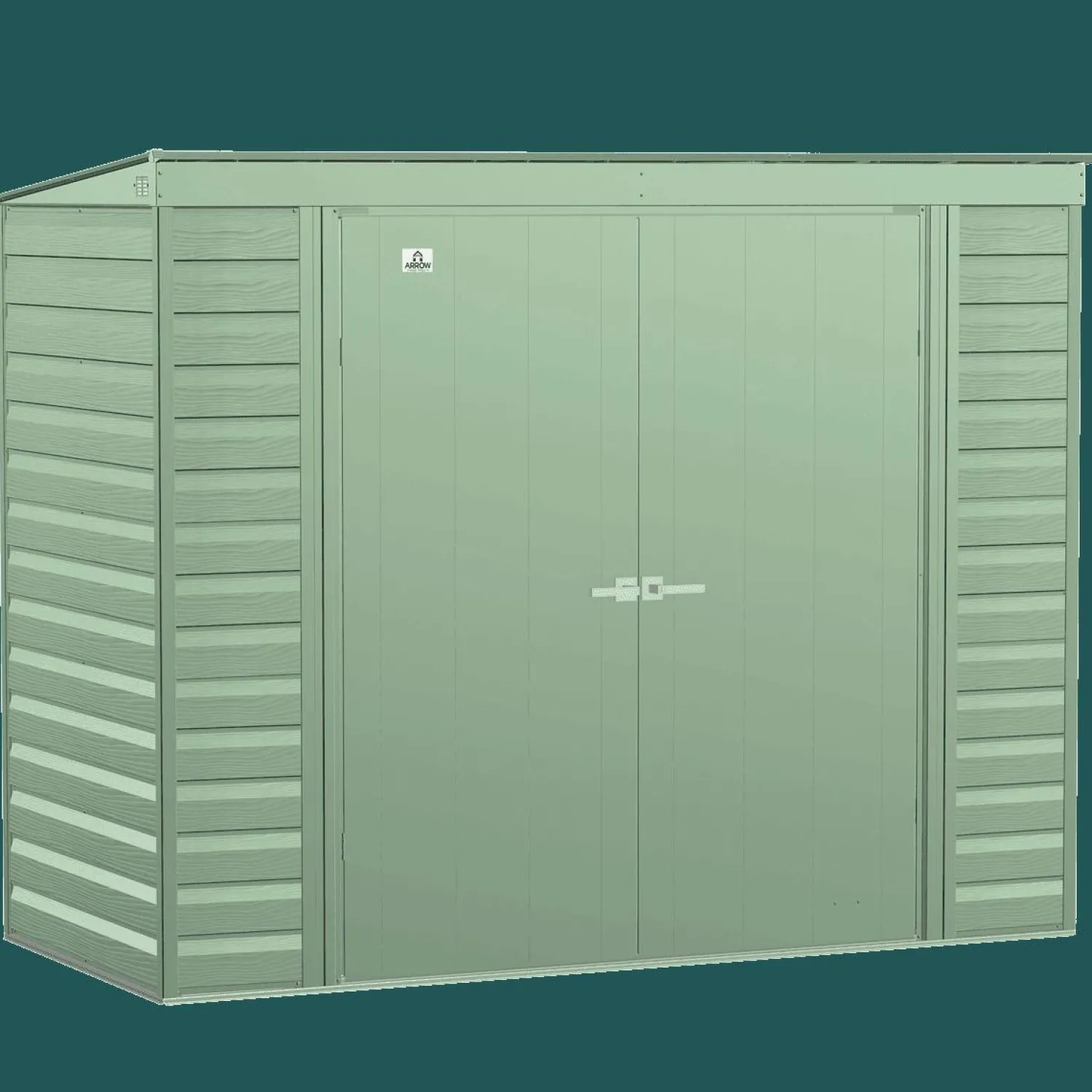 Arrow Garden Sheds|Metal Sheds-Select Steel Storage Shed, Pent, Sage Green