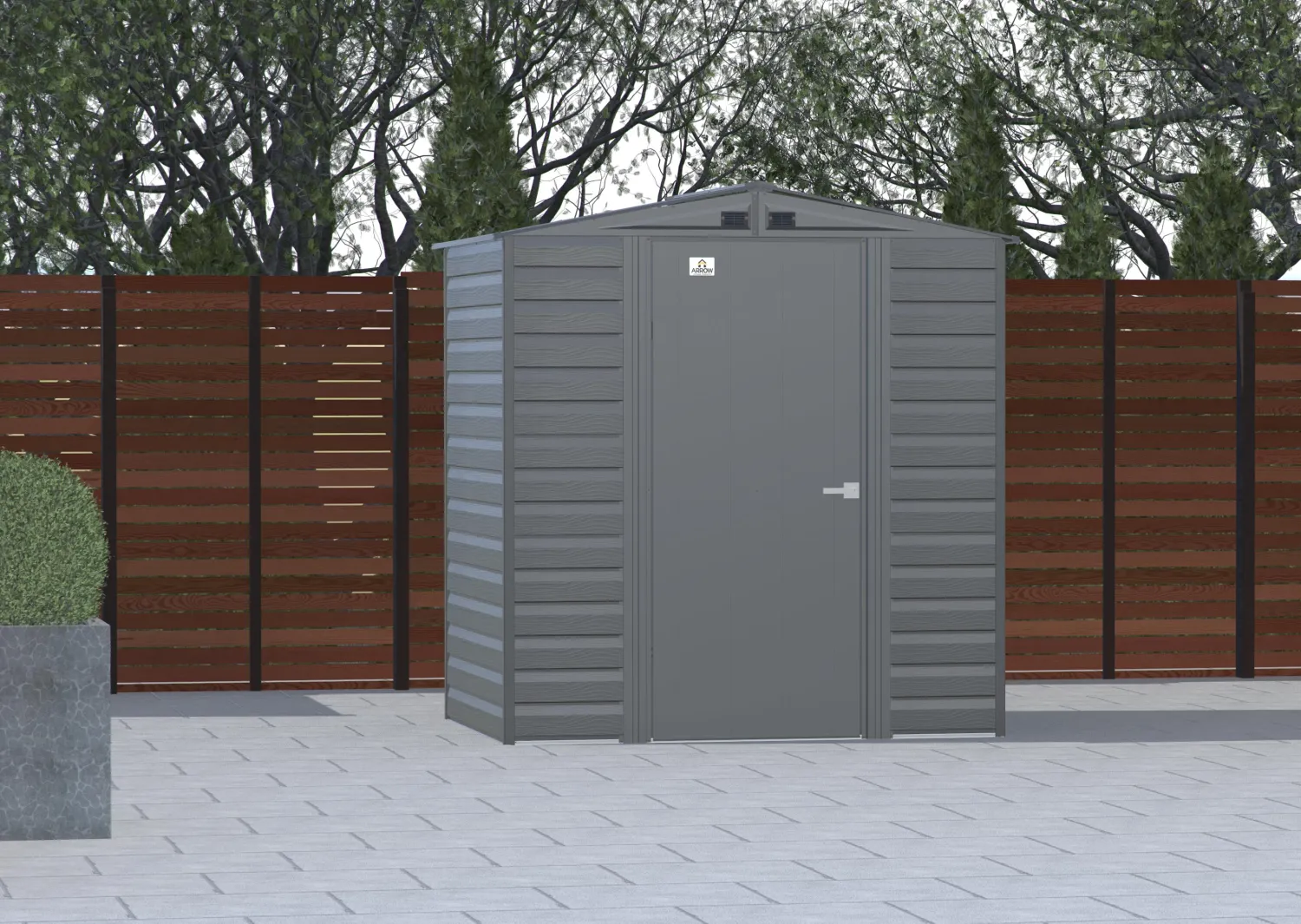 Arrow Metal Sheds-Select Steel Storage Shed, Peak, Charcoal