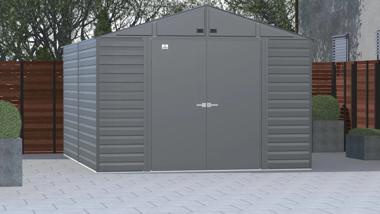 Arrow Metal Sheds-Select Steel Storage Shed, Peak, Charcoal