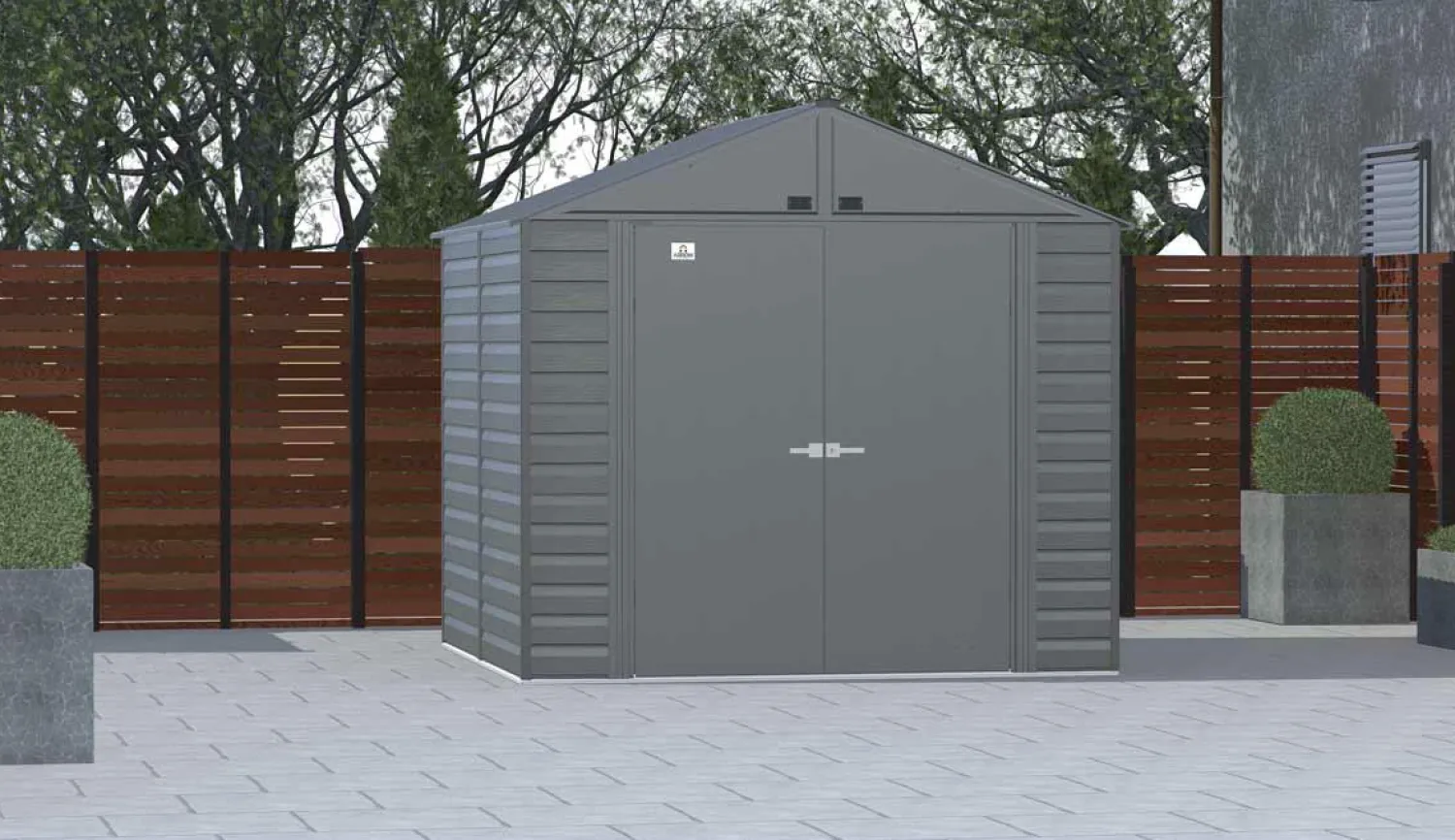 Arrow Metal Sheds-Select Steel Storage Shed, Peak, Charcoal