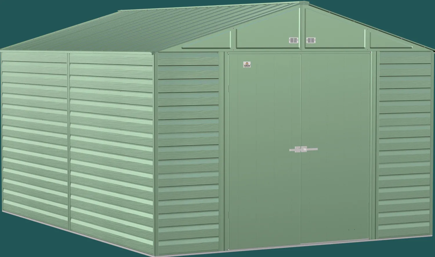Arrow Garden Sheds|Metal Sheds-Select Steel Storage Shed, Peak, Sage Green