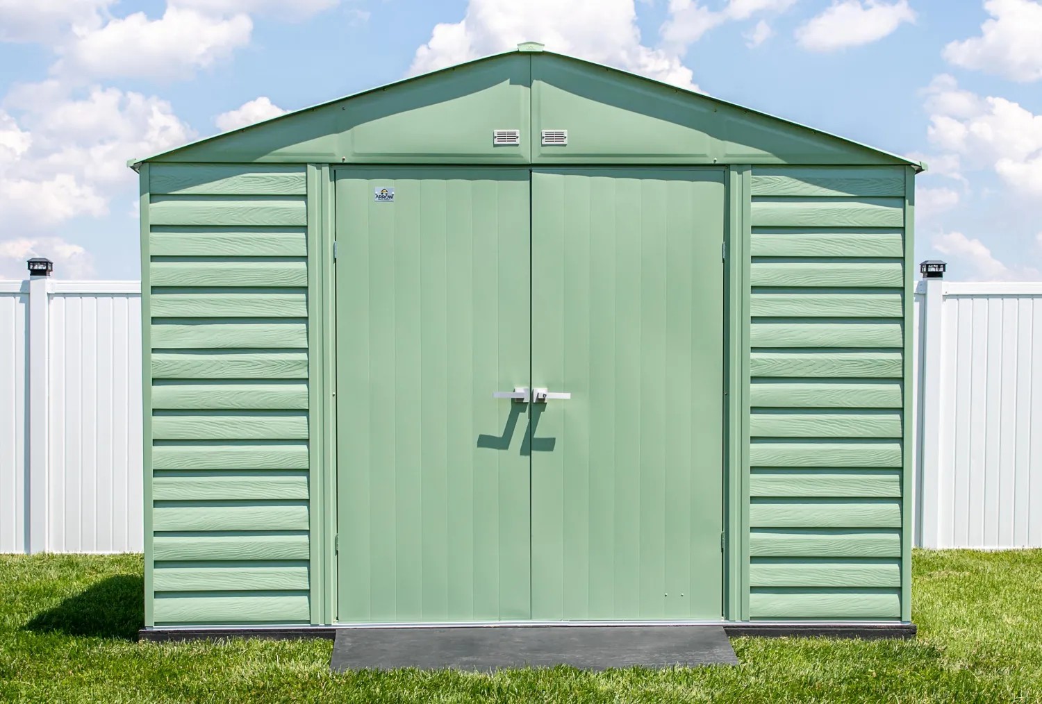 Arrow Garden Sheds|Metal Sheds-Select Steel Storage Shed, Peak, Sage Green