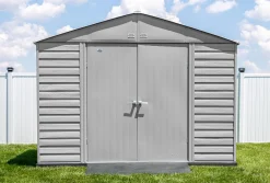 Arrow Metal Sheds-Select Steel Storage Shed, Peak, Flute Grey