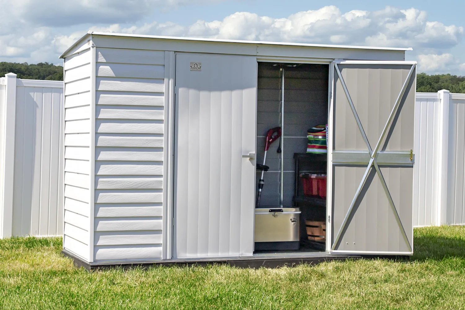 Arrow Metal Sheds-Select Steel Storage Shed, Pent, Flute Grey